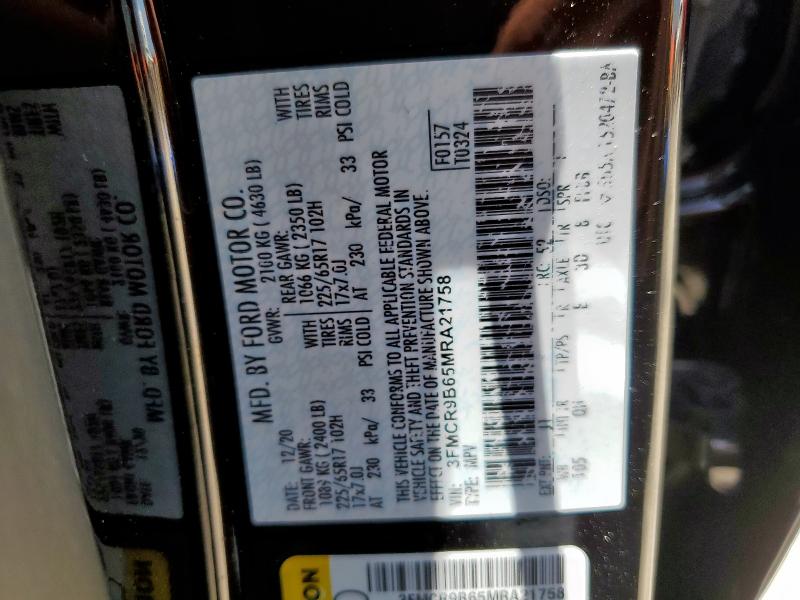 2021 FORD BRONCO SPO 3FMCR9B65MRA21758