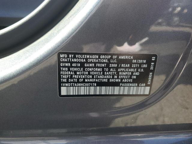 2017 VOLKSWAGEN PASSAT R-L - 1VWDT7A36HC007178
