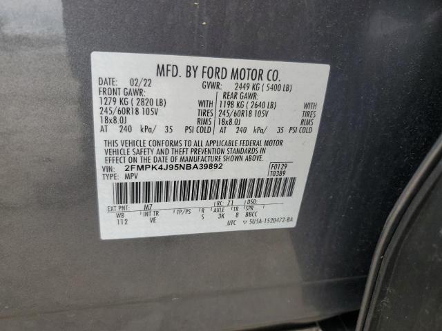 2022 FORD EDGE SEL - 2FMPK4J95NBA39892