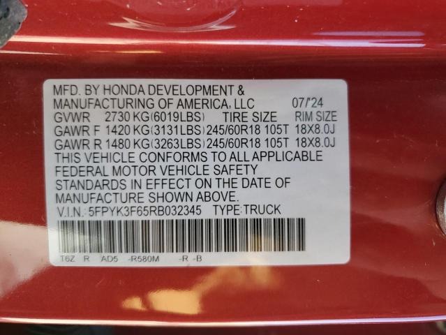 2024 HONDA RIDGELINE - 5FPYK3F65RB032345