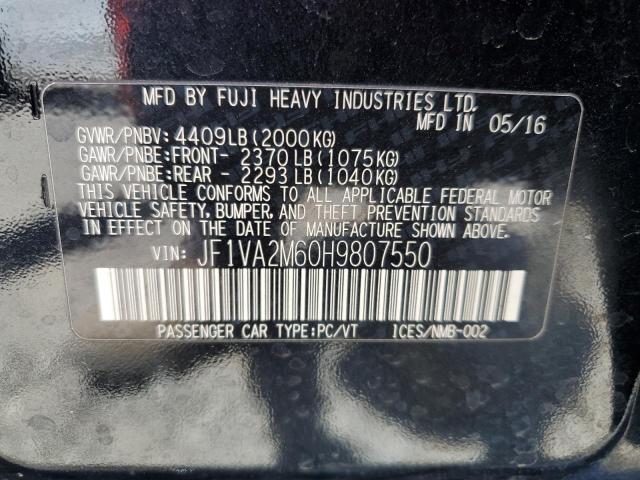 2017 SUBARU WRX STI JF1VA2M60H9807550