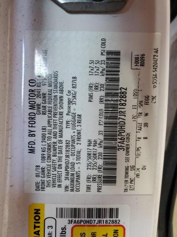 2018 FORD FUSION SE - 3FA6P0HD7JR182882