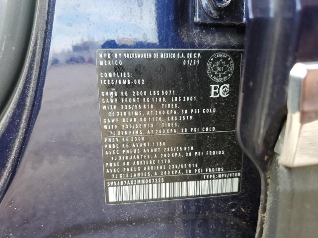 2021 VOLKSWAGEN TIGUAN SEL 3VV4B7AX3MM067325