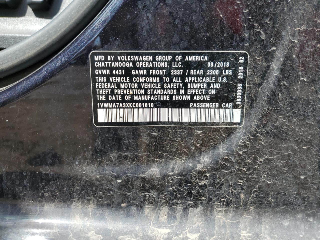 Volkswagen Passat se 2019