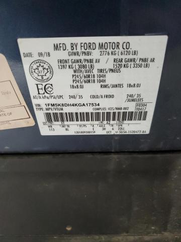2019 FORD EXPLORER X 1FM5K8DH4KGA17534