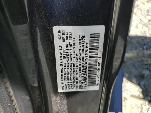 2016 HONDA ODYSSEY TO - 5FNRL5H96GB083279