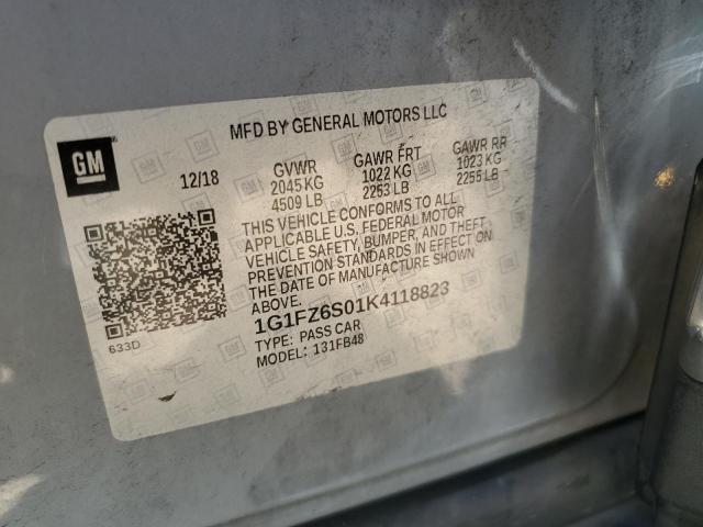 2019 CHEVROLET BOLT EV PR - 1G1FZ6S01K4118823