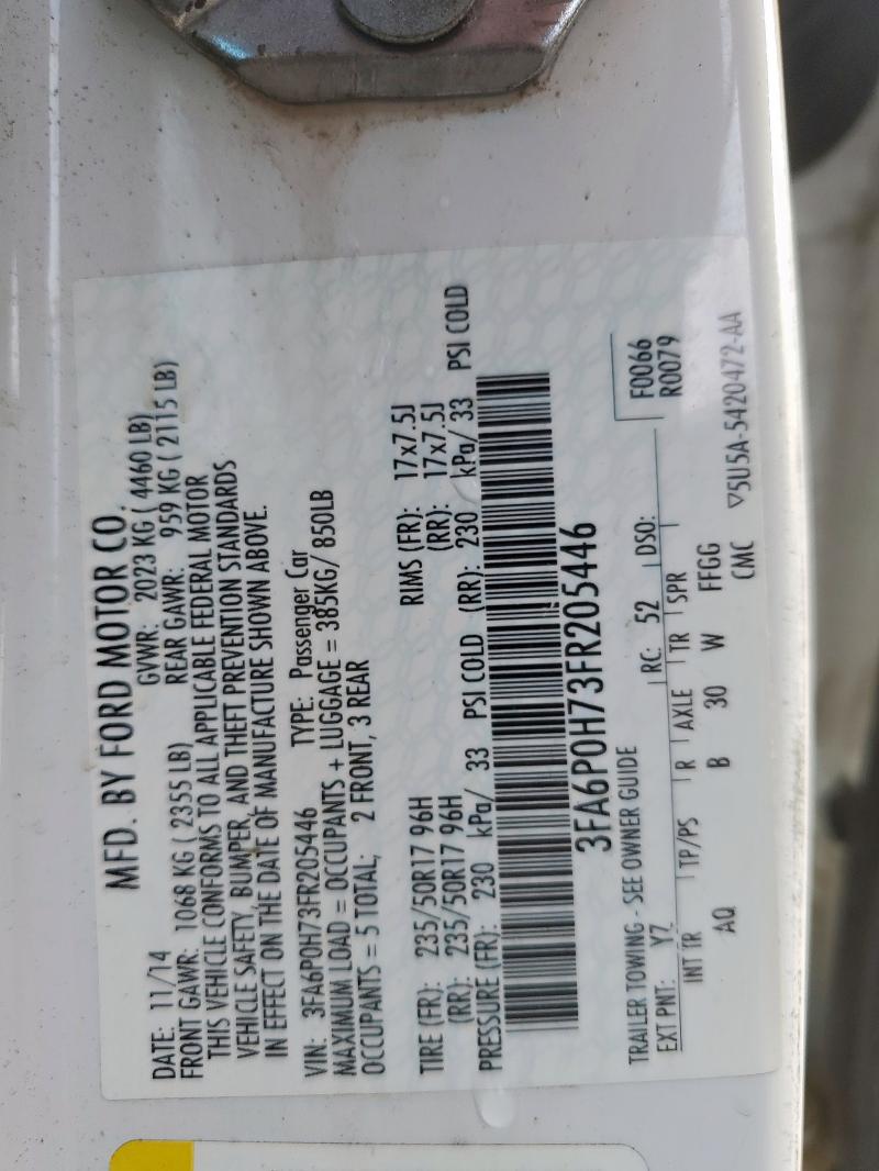 2015 FORD FUSION SE - 3FA6P0H73FR205446