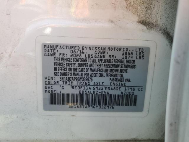 2016 NISSAN SENTRA S - 3N1AB7AP9GY332976