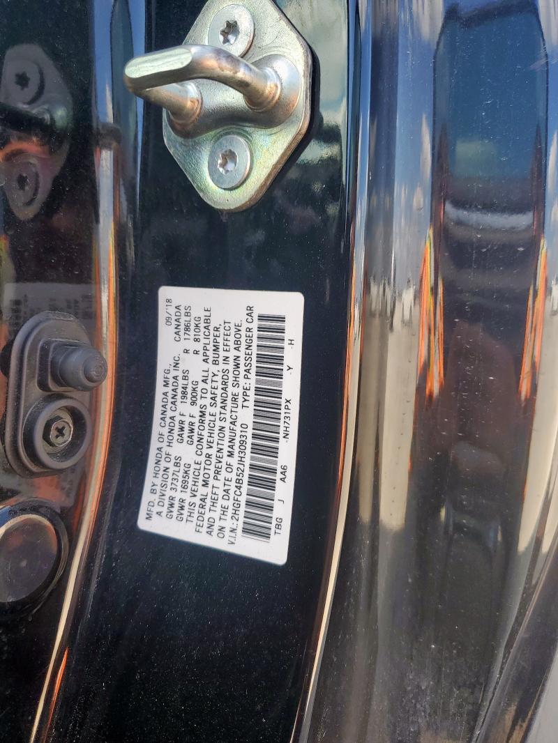 2018 HONDA CIVIC LX - 2HGFC4B52JH309310