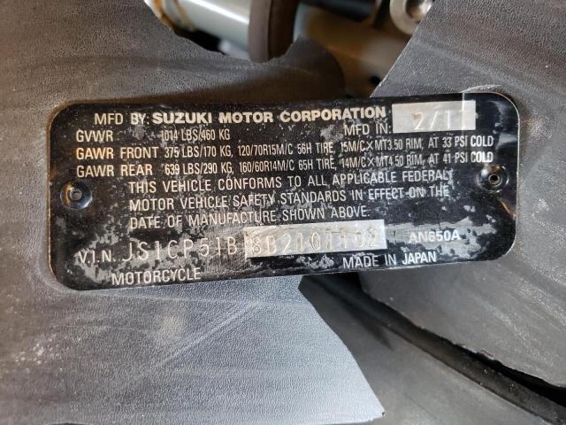 2011 SUZUKI AN650 A JS1CP51B8B2101102
