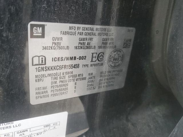 2015 CHEVROLET SUBURBAN K 1GNSKKKC6FR155458