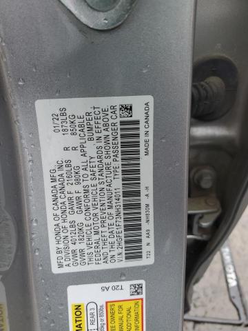 2022 HONDA CIVIC EX 2HGFE1F73NH314011