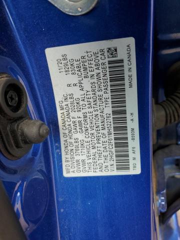 2021 HONDA CIVIC LX - 2HGFC2F61MH522762