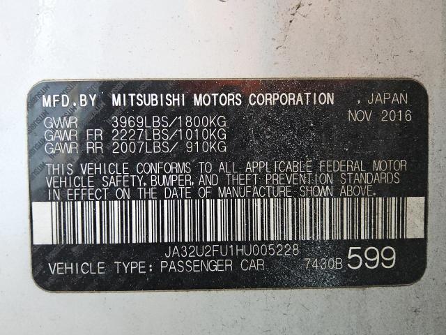 2017 MITSUBISHI LANCER ES JA32U2FU1HU005228