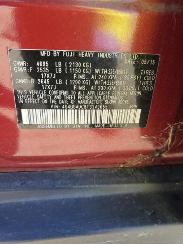 2015 SUBARU OUTBACK 2. - 4S4BSADC8F3343655