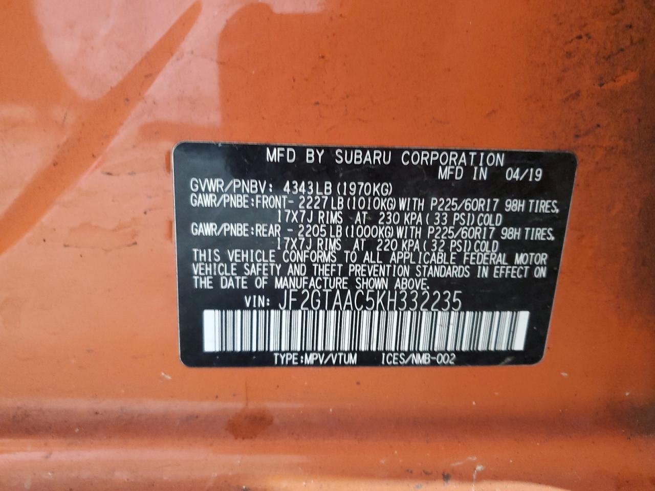Subaru Crosstrek 2019