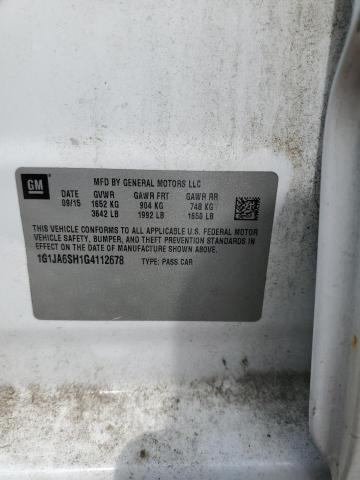 2016 CHEVROLET SONIC LS 1G1JA6SH1G4112678