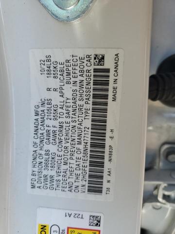 2022 HONDA CIVIC SI 2HGFE1E58NH477172