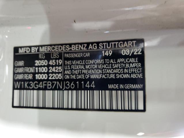 2022 MERCEDES-BENZ A 220 4MAT W1K3G4FB7NJ361144