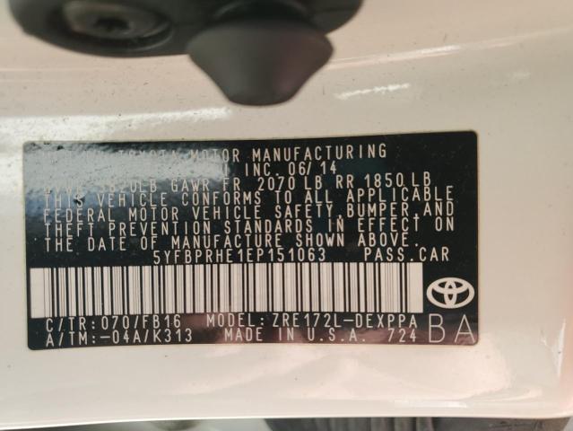 2014 TOYOTA COROLLA EC - 5YFBPRHE1EP151063