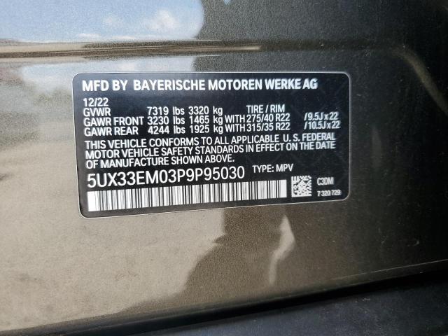 2023 BMW X7 M60I - 5UX33EM03P9P95030