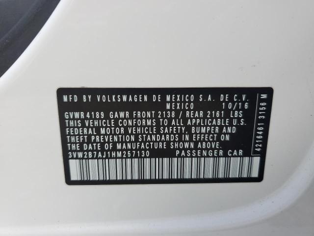 2017 VOLKSWAGEN JETTA S 3VW2B7AJ1HM257130