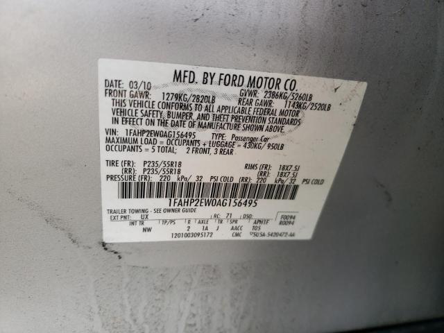 2010 FORD TAURUS SEL - 1FAHP2EW0AG156495