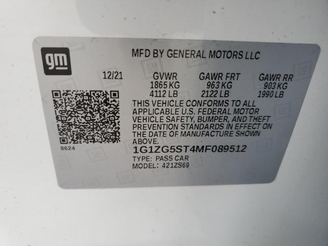 2021 CHEVROLET MALIBU RS 1G1ZG5ST4MF089512