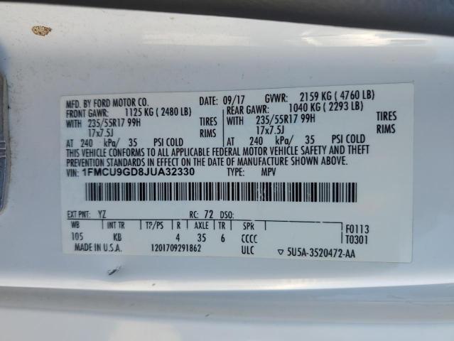 2018 FORD ESCAPE SE - 1FMCU9GD8JUA32330
