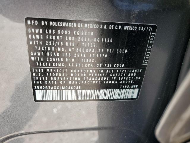 2018 VOLKSWAGEN TIGUAN SE 3VV2B7AXXJM046085