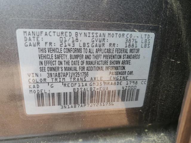 2018 NISSAN SENTRA S - 3N1AB7AP7JY251756