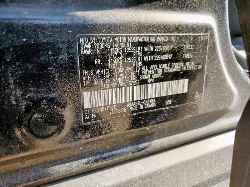 2021 TOYOTA RAV4 LE - 2T3H1RFV9MC167953