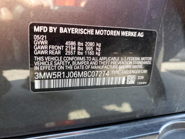 2021 BMW 330I 3MW5R1J06M8C07274