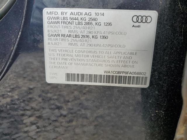 2015 AUDI SQ5 PREMIU WA1CGBFP8FA058802