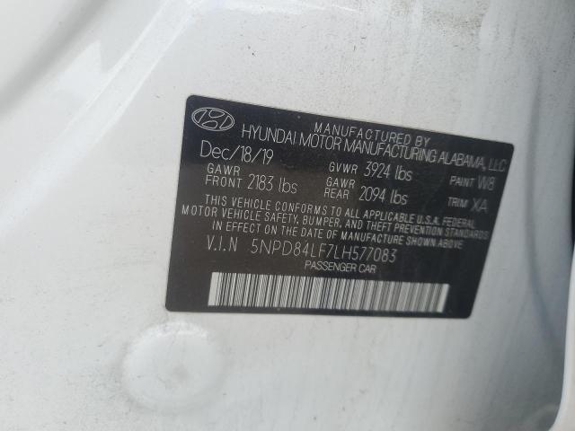 2020 HYUNDAI ELANTRA 5NPD84LF7LH577083
