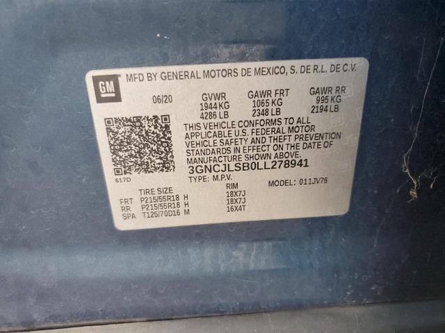 2020 CHEVROLET TRAX 1LT - 3GNCJLSB0LL278941