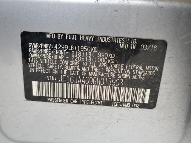 2016 SUBARU IMPREZA JF1GJAA69GH013903