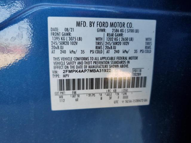 2021 FORD EDGE ST - 2FMPK4AP7MBA31922