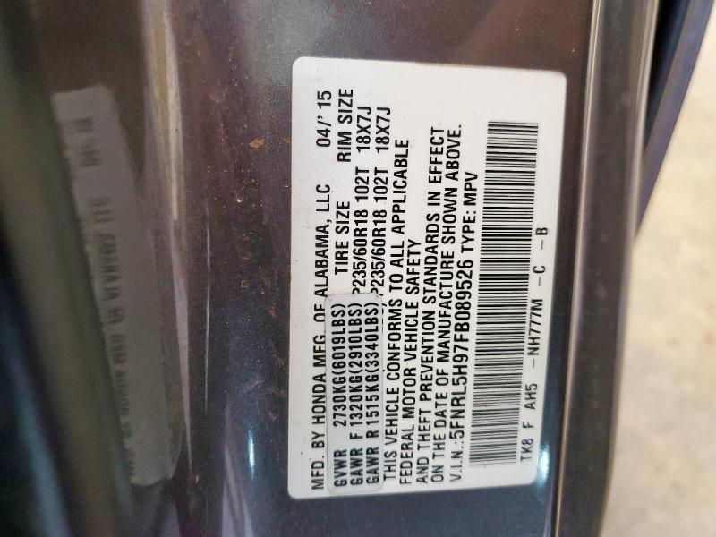 2015 HONDA ODYSSEY TO - 5FNRL5H97FB089526