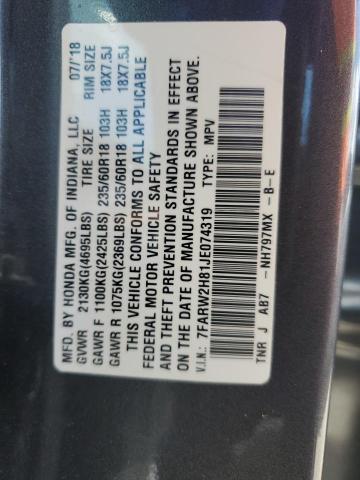 2018 HONDA CR-V EXL - 7FARW2H81JE074319