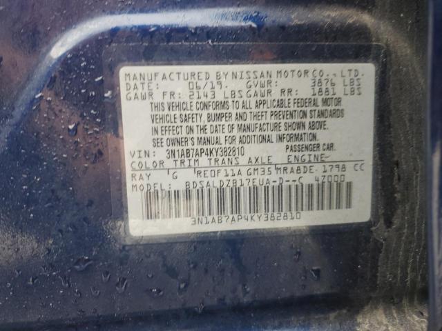 2019 NISSAN SENTRA S - 3N1AB7AP4KY382810