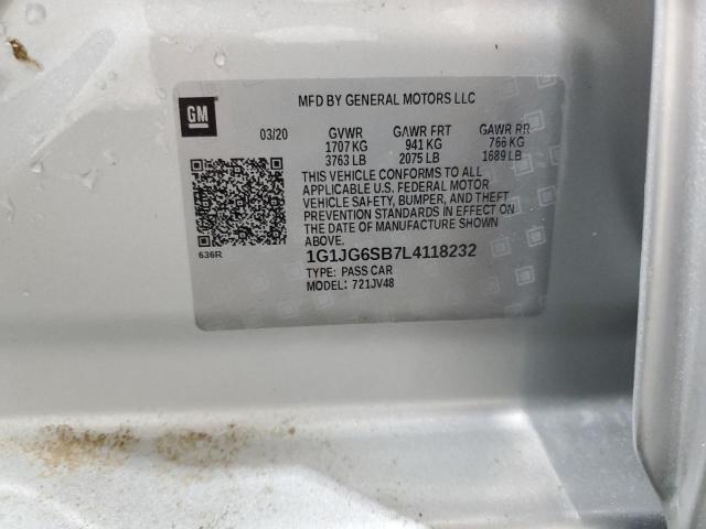 2020 CHEVROLET SONIC 1G1JG6SB7L4118232