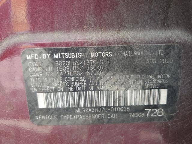 2020 MITSUBISHI MIRAGE ES ML32A3HJ7LH010618