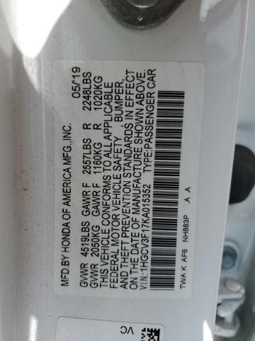 2019 HONDA ACCORD HYB - 1HGCV3F17KA015352