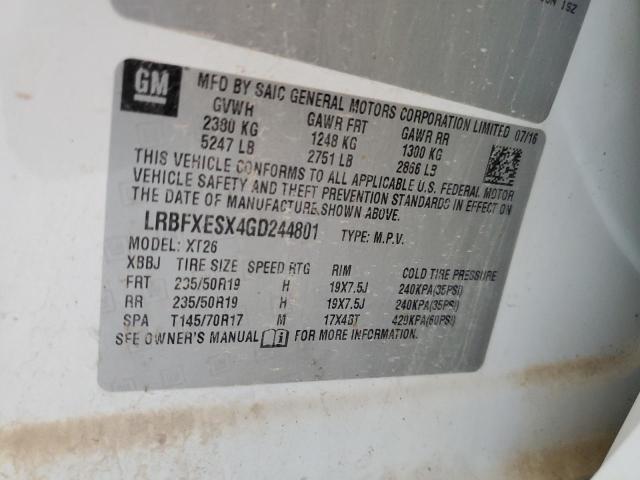 2016 BUICK ENVISION P LRBFXESX4GD244801