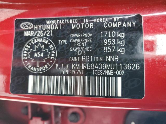 2021 HYUNDAI VENUE SE KMHRB8A39MU113626