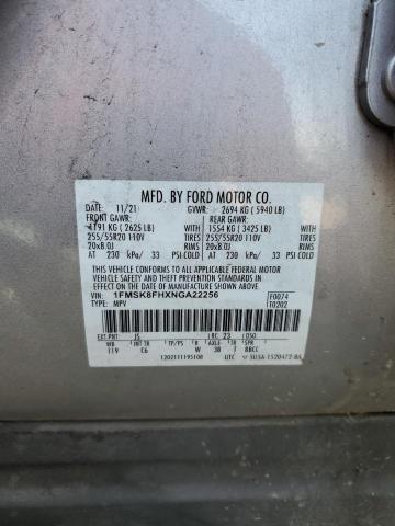 2022 FORD EXPLORER L 1FMSK8FHXNGA22256