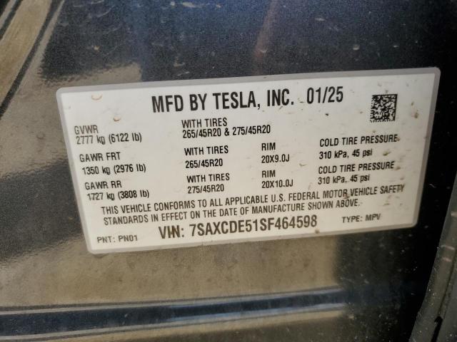 2025 TESLA MODEL X - 7SAXCDE51SF464598
