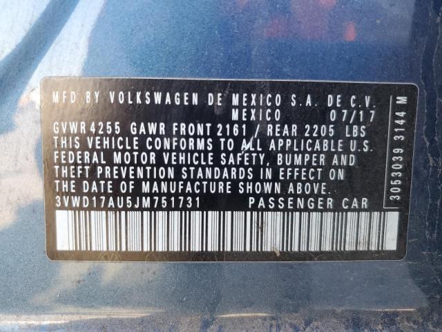 2018 VOLKSWAGEN GOLF SPORT 3VWD17AU5JM751731